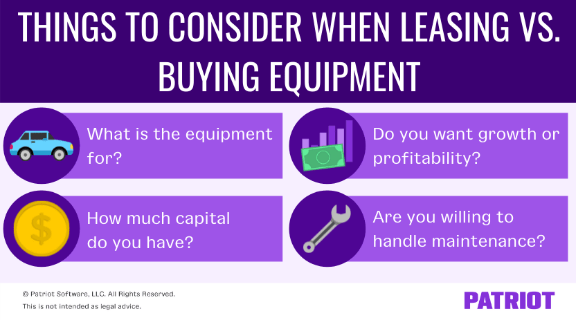 things to consider when leasing vs. buying equipment for your business