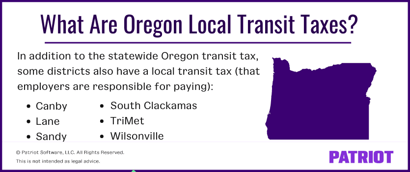 Oregon local transit taxes